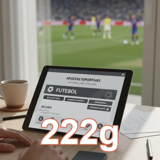 Interface do aplicativo 222g mostrando apostas em futebol.