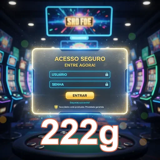 Tela de login do aplicativo 222g para cassino mobile.