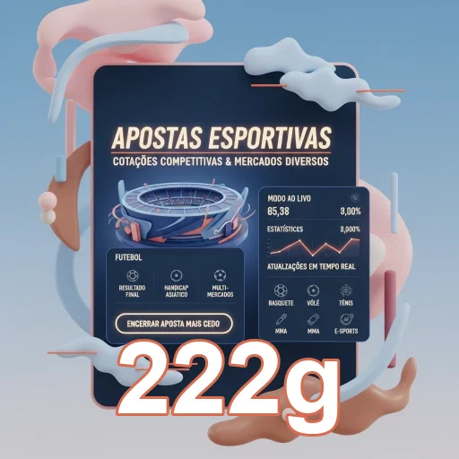 Interface da 222g com odds de apostas esportivas variadas.