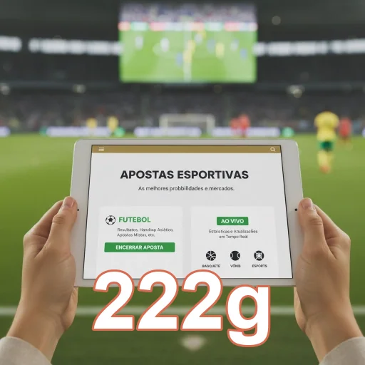 Usuário acessando a plataforma VIP da 222g em um tablet.