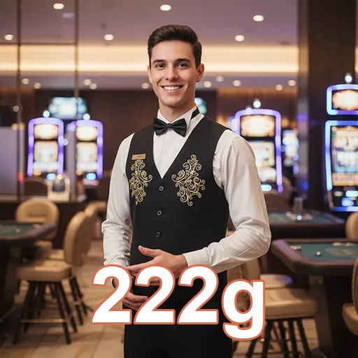 Funcionário do cassino 222g pronto para atendimento VIP.
