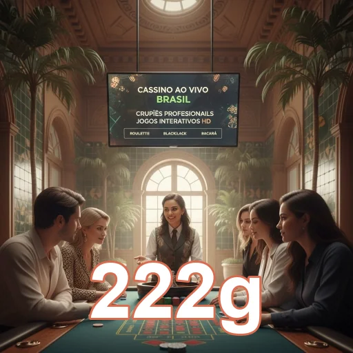 Jogadores em mesa de cassino ao vivo no 222g.