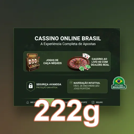 Tela do aplicativo cassino 222g com serviços VIP acessíveis.