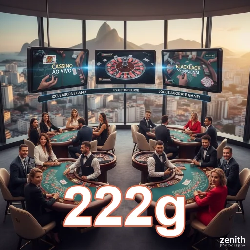 Jogadores em cassino ao vivo no 222g com vista panorâmica.