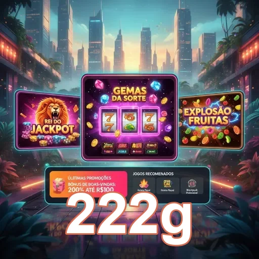 Imagem da plataforma 222g com jogos VIP disponíveis em celular.