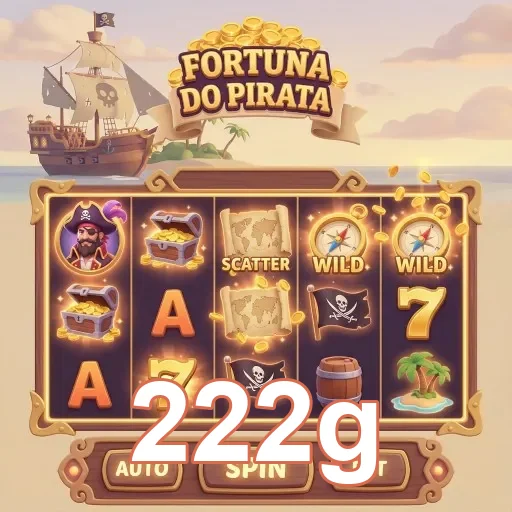 Imagem do jogo Fortuna do Pirata no 222g com ícones de caça-níqueis.