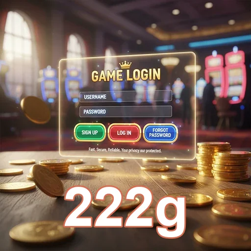 Tela de login da plataforma 222g para jogos no cassino.
