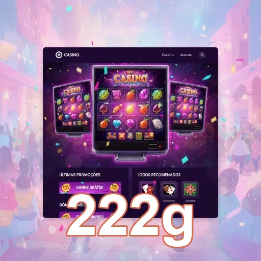 Interface de jogos de slot da 222g com múltiplas opções.