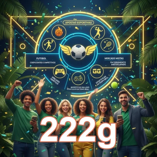 Interface da 222g destacando apostas esportivas e VIP.
