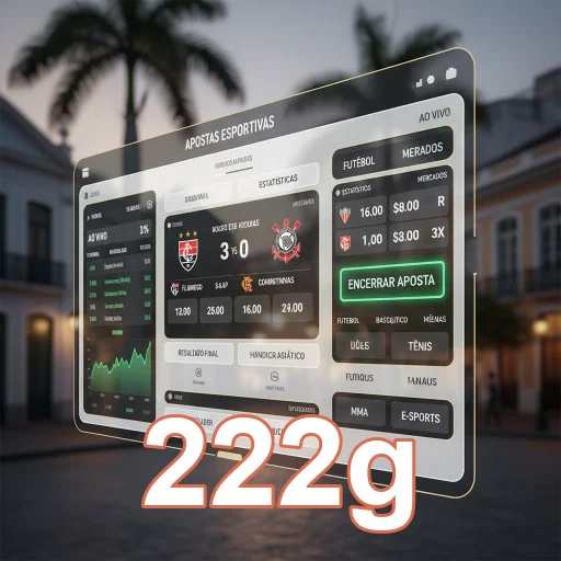 Tela de smartphone do 222g mostrando apostas esportivas.