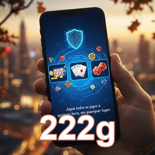 Celular exibindo serviços VIP da 222g em interface intuitiva.