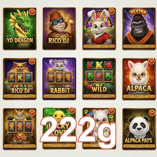 Várias coleções de cartas de jogo na plataforma 222g.